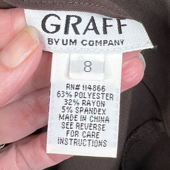 Graff Womens Brown A-Line Skirt Size 8 Vintage Classic Modest - Picture 7 of 11